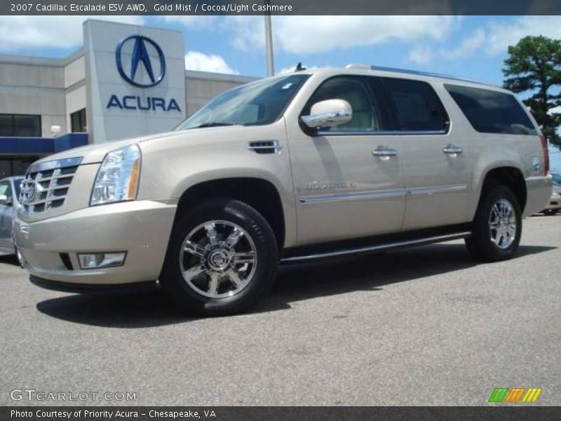 Gold Mist / Cocoa/Light Cashmere 2007 Cadillac Escalade ESV AWD