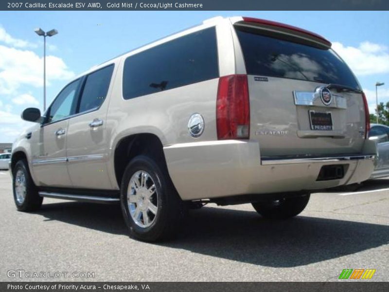 Gold Mist / Cocoa/Light Cashmere 2007 Cadillac Escalade ESV AWD