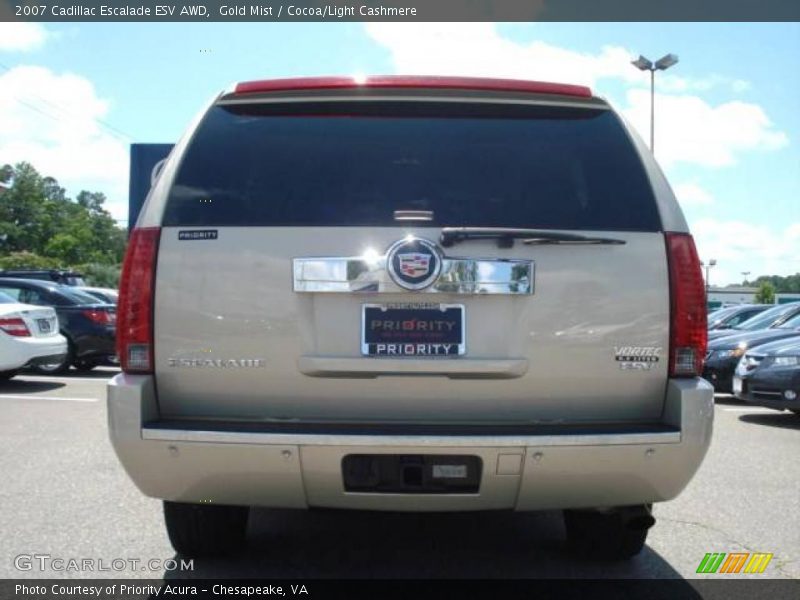 Gold Mist / Cocoa/Light Cashmere 2007 Cadillac Escalade ESV AWD