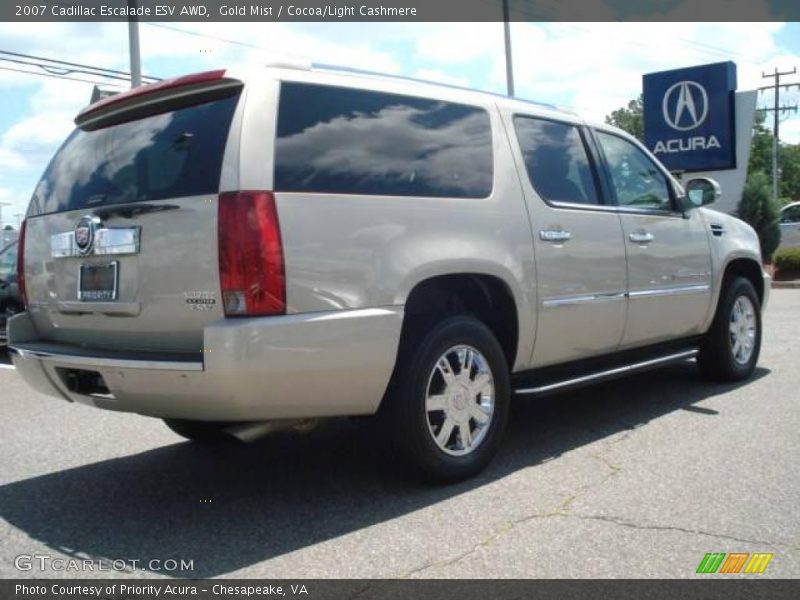 Gold Mist / Cocoa/Light Cashmere 2007 Cadillac Escalade ESV AWD