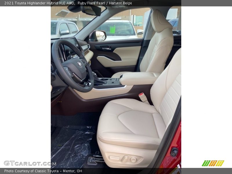 Ruby Flare Pearl / Harvest Beige 2021 Toyota Highlander Hybrid XLE AWD
