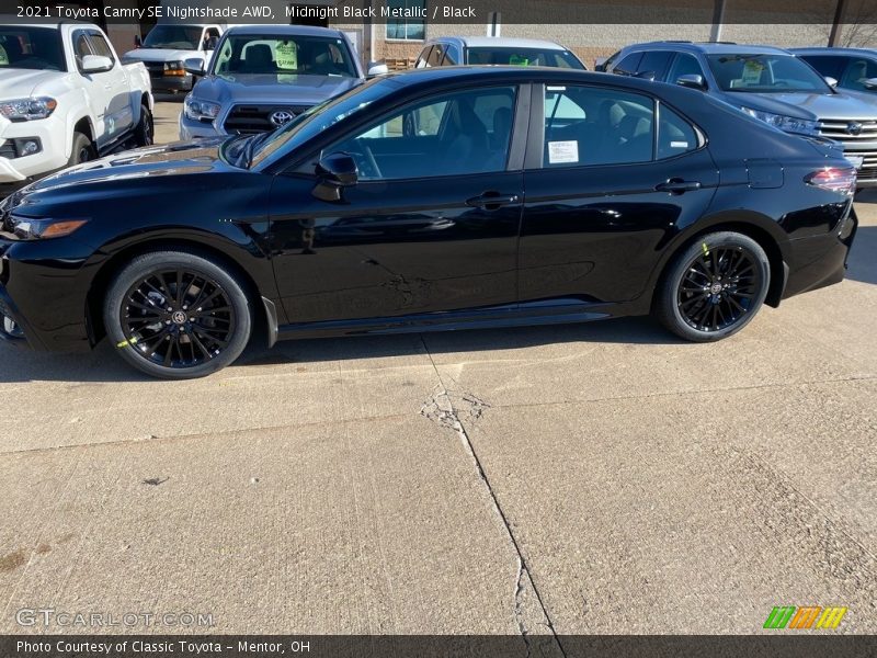 Midnight Black Metallic / Black 2021 Toyota Camry SE Nightshade AWD