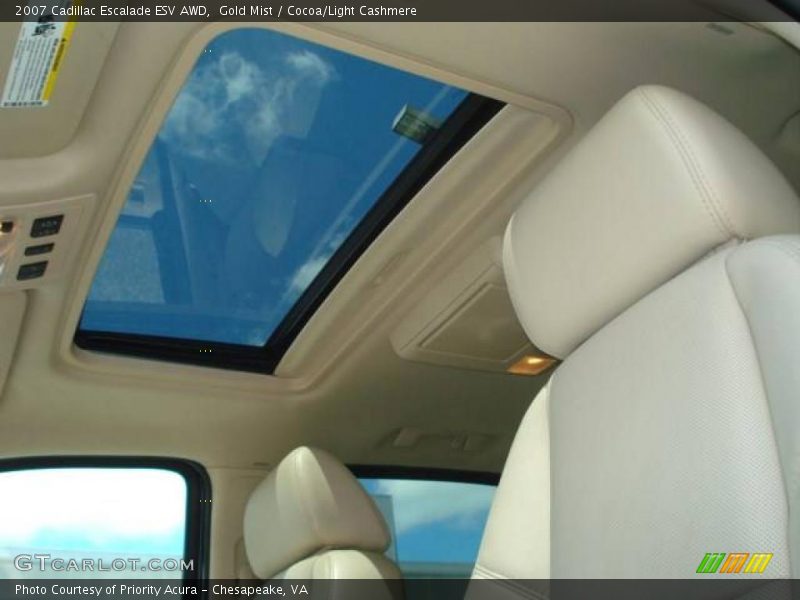 Gold Mist / Cocoa/Light Cashmere 2007 Cadillac Escalade ESV AWD