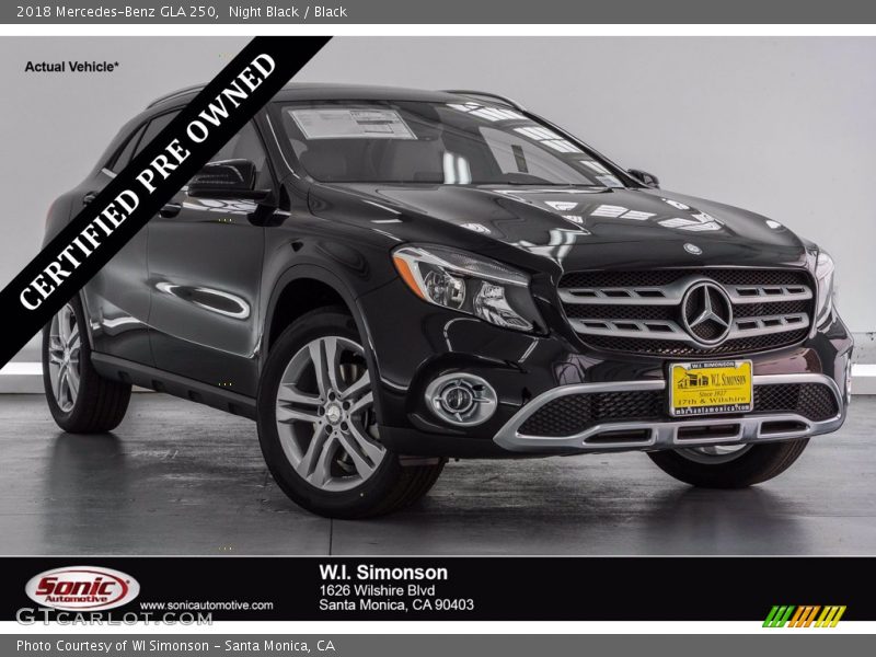 Night Black / Black 2018 Mercedes-Benz GLA 250