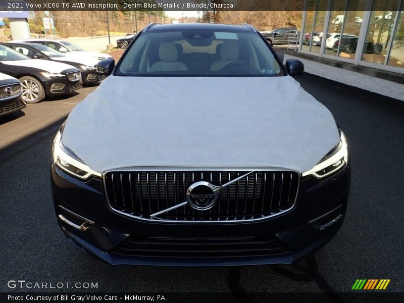Denim Blue Metallic / Blonde/Charcoal 2021 Volvo XC60 T6 AWD Inscription