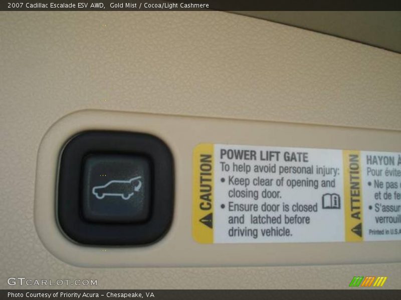Gold Mist / Cocoa/Light Cashmere 2007 Cadillac Escalade ESV AWD