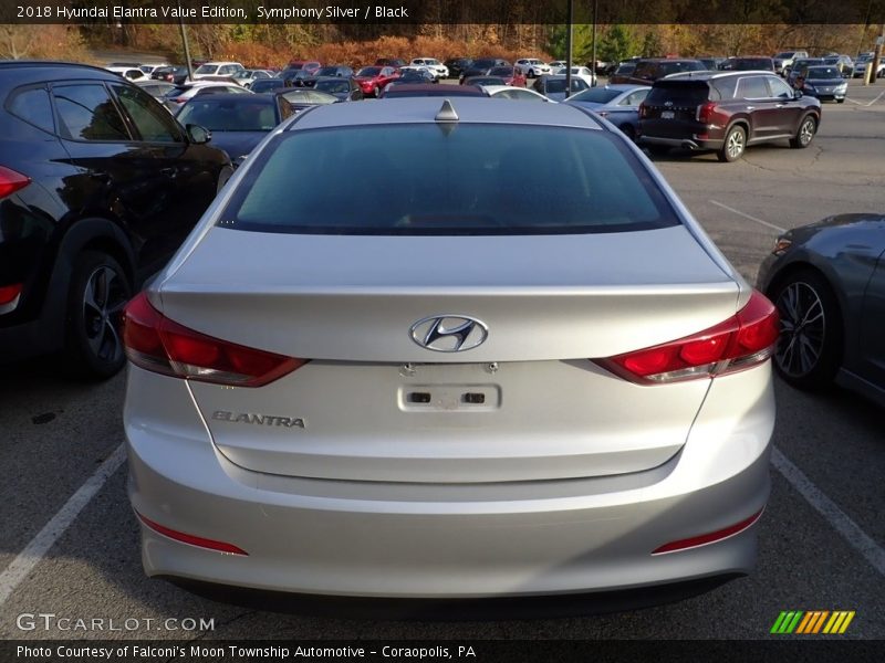 Symphony Silver / Black 2018 Hyundai Elantra Value Edition