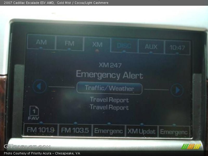 Gold Mist / Cocoa/Light Cashmere 2007 Cadillac Escalade ESV AWD
