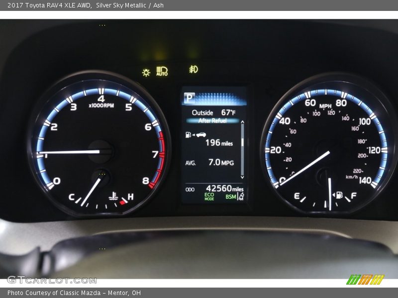 Silver Sky Metallic / Ash 2017 Toyota RAV4 XLE AWD