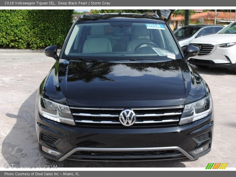 Deep Black Pearl / Storm Gray 2018 Volkswagen Tiguan SEL