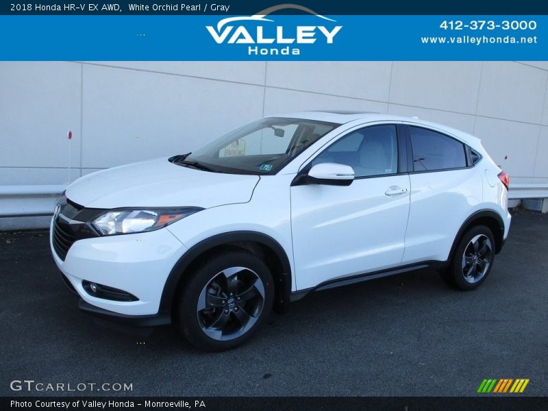 White Orchid Pearl / Gray 2018 Honda HR-V EX AWD