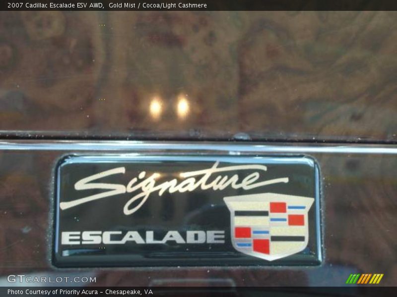 Gold Mist / Cocoa/Light Cashmere 2007 Cadillac Escalade ESV AWD