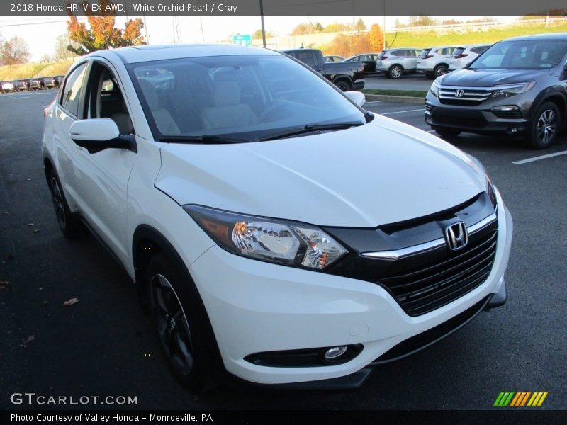 White Orchid Pearl / Gray 2018 Honda HR-V EX AWD