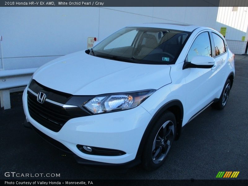 White Orchid Pearl / Gray 2018 Honda HR-V EX AWD