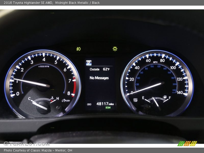 Midnight Black Metallic / Black 2018 Toyota Highlander SE AWD