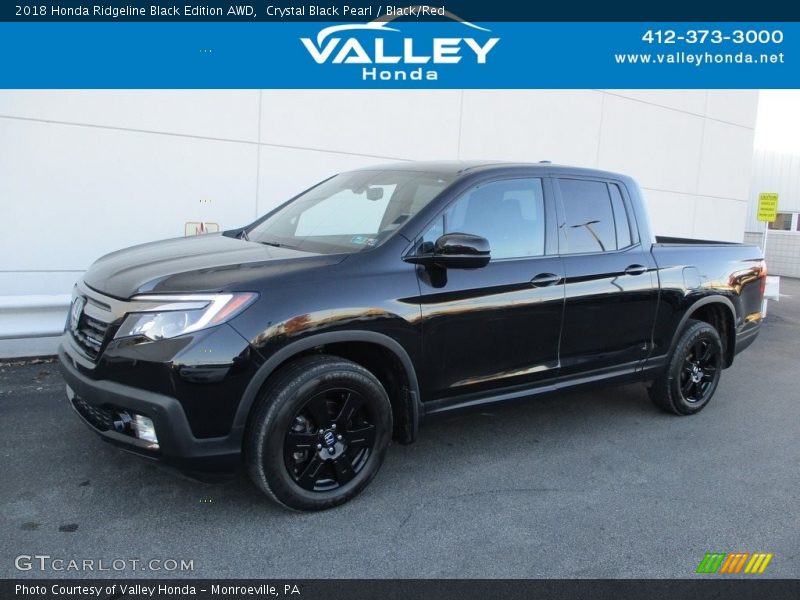 Crystal Black Pearl / Black/Red 2018 Honda Ridgeline Black Edition AWD