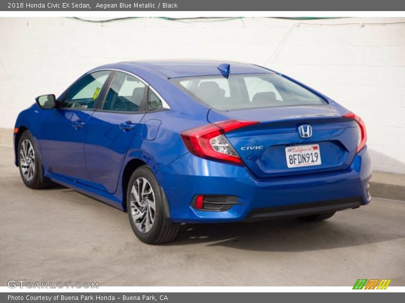 Aegean Blue Metallic / Black 2018 Honda Civic EX Sedan