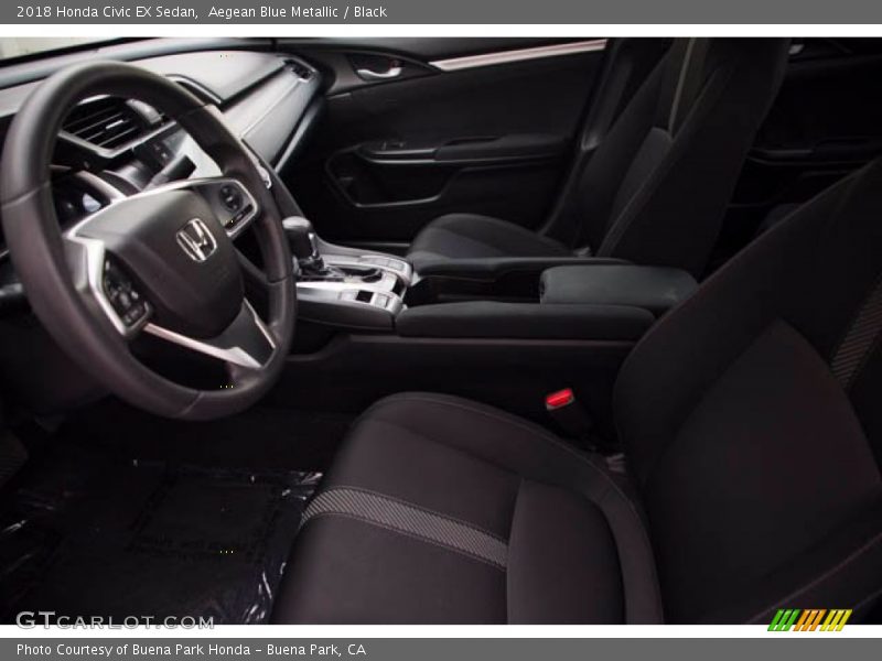 Aegean Blue Metallic / Black 2018 Honda Civic EX Sedan