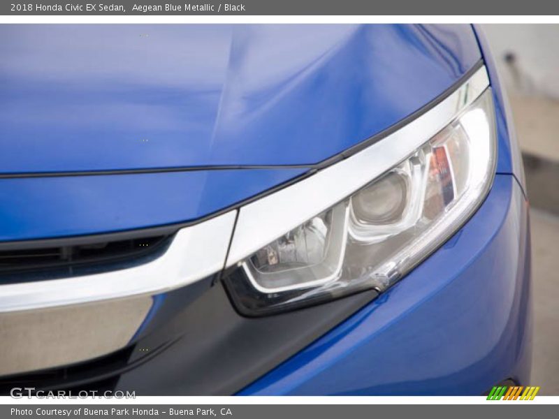 Aegean Blue Metallic / Black 2018 Honda Civic EX Sedan