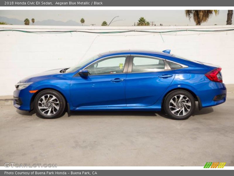 Aegean Blue Metallic / Black 2018 Honda Civic EX Sedan