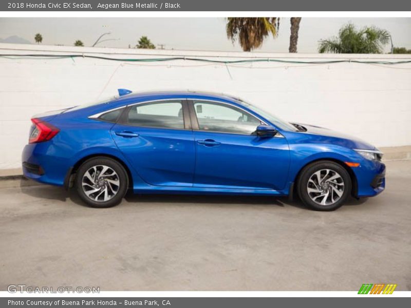 Aegean Blue Metallic / Black 2018 Honda Civic EX Sedan