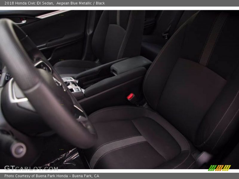 Aegean Blue Metallic / Black 2018 Honda Civic EX Sedan