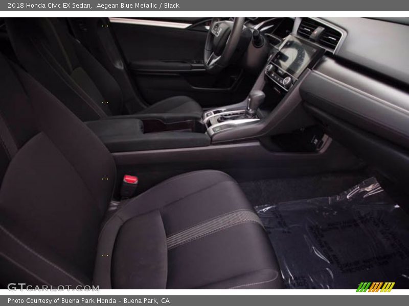 Aegean Blue Metallic / Black 2018 Honda Civic EX Sedan