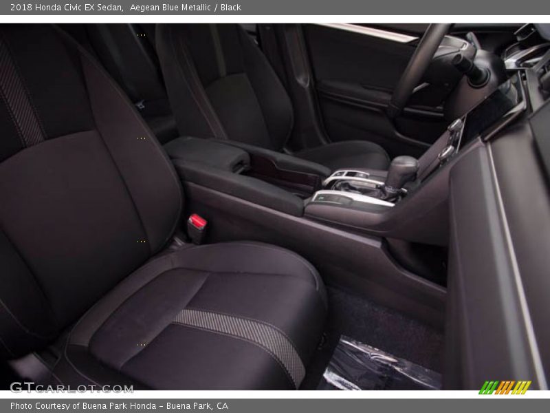 Aegean Blue Metallic / Black 2018 Honda Civic EX Sedan