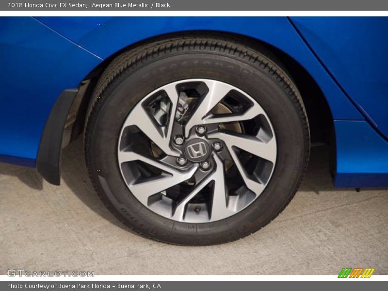 Aegean Blue Metallic / Black 2018 Honda Civic EX Sedan