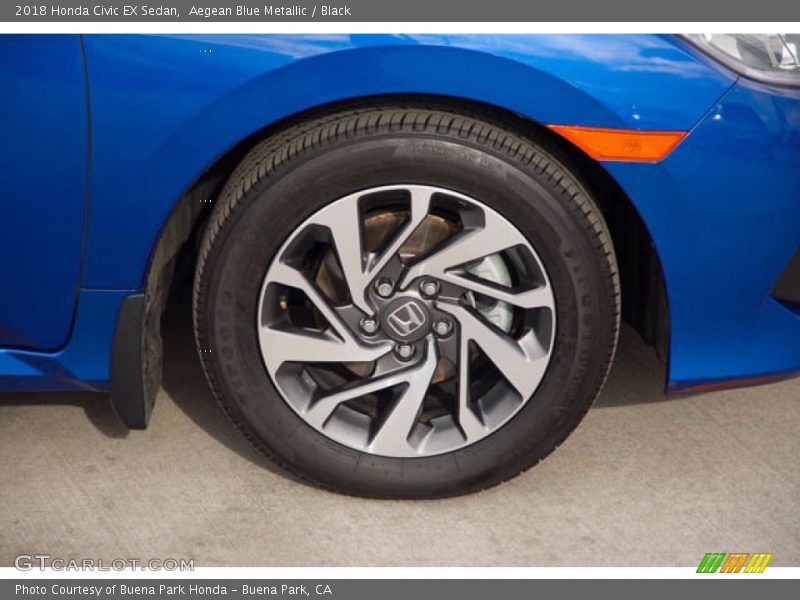 Aegean Blue Metallic / Black 2018 Honda Civic EX Sedan