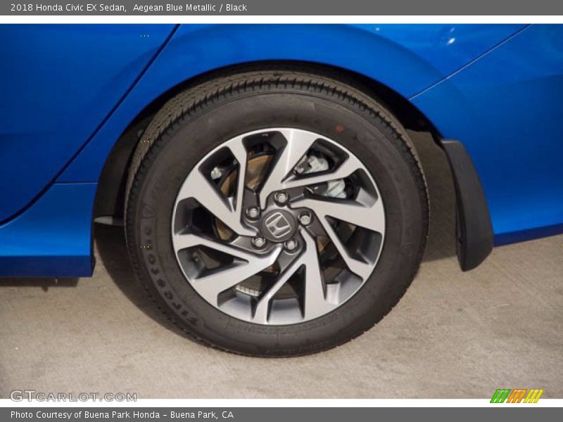 Aegean Blue Metallic / Black 2018 Honda Civic EX Sedan