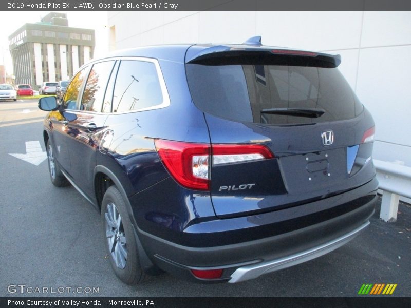 Obsidian Blue Pearl / Gray 2019 Honda Pilot EX-L AWD