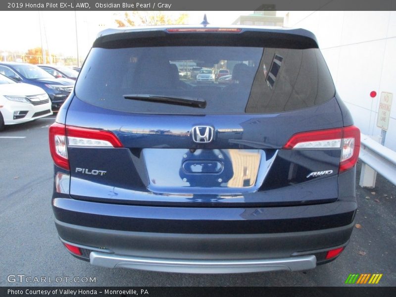 Obsidian Blue Pearl / Gray 2019 Honda Pilot EX-L AWD
