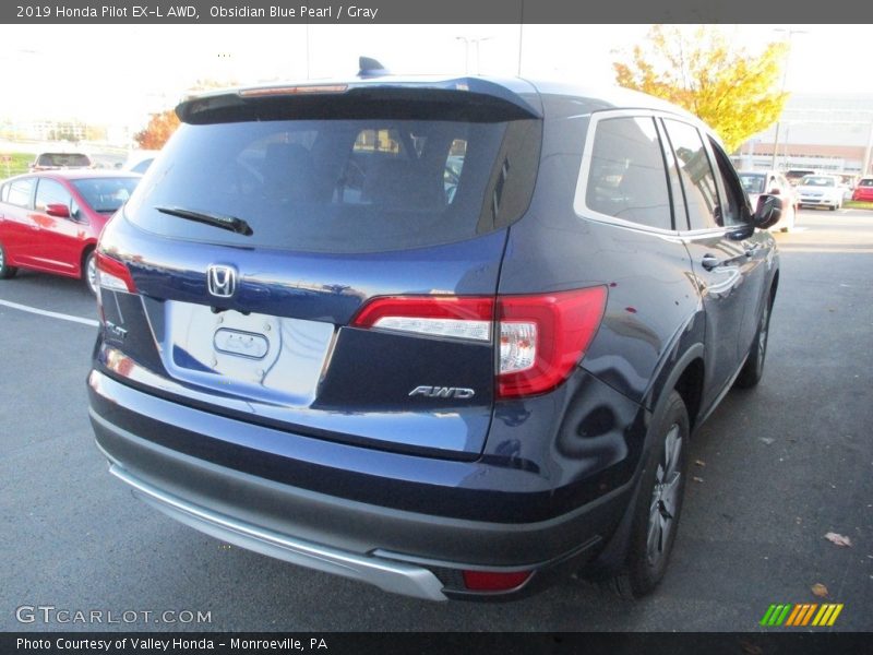Obsidian Blue Pearl / Gray 2019 Honda Pilot EX-L AWD