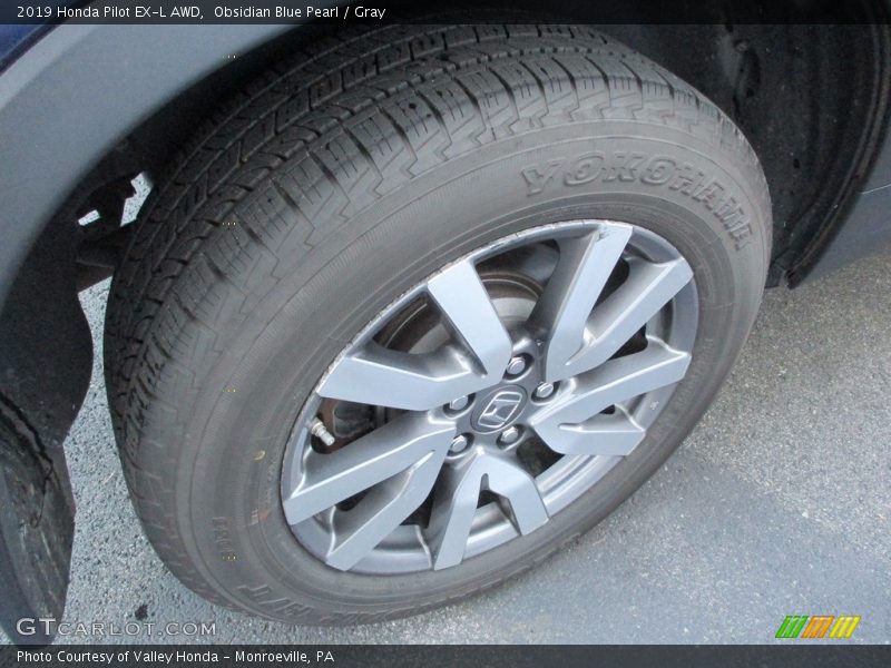 Obsidian Blue Pearl / Gray 2019 Honda Pilot EX-L AWD
