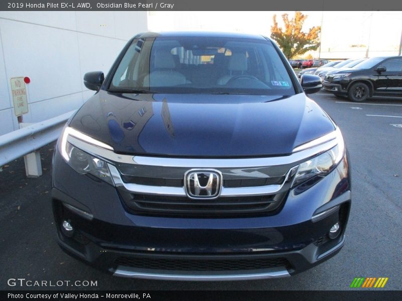 Obsidian Blue Pearl / Gray 2019 Honda Pilot EX-L AWD