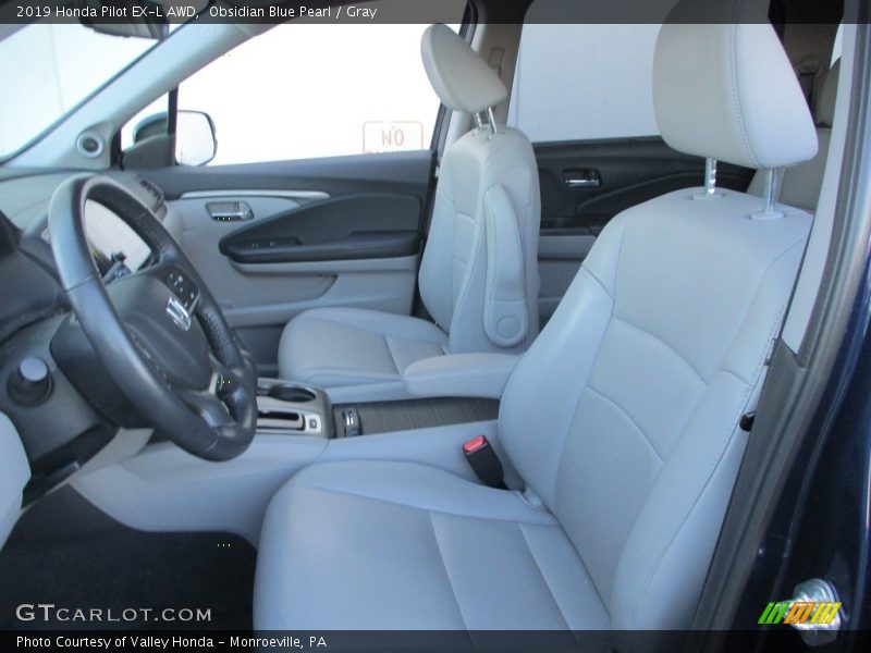 Obsidian Blue Pearl / Gray 2019 Honda Pilot EX-L AWD