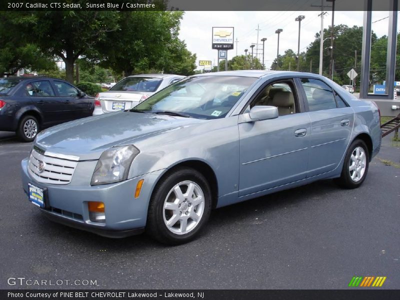 Sunset Blue / Cashmere 2007 Cadillac CTS Sedan