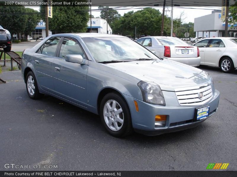 Sunset Blue / Cashmere 2007 Cadillac CTS Sedan
