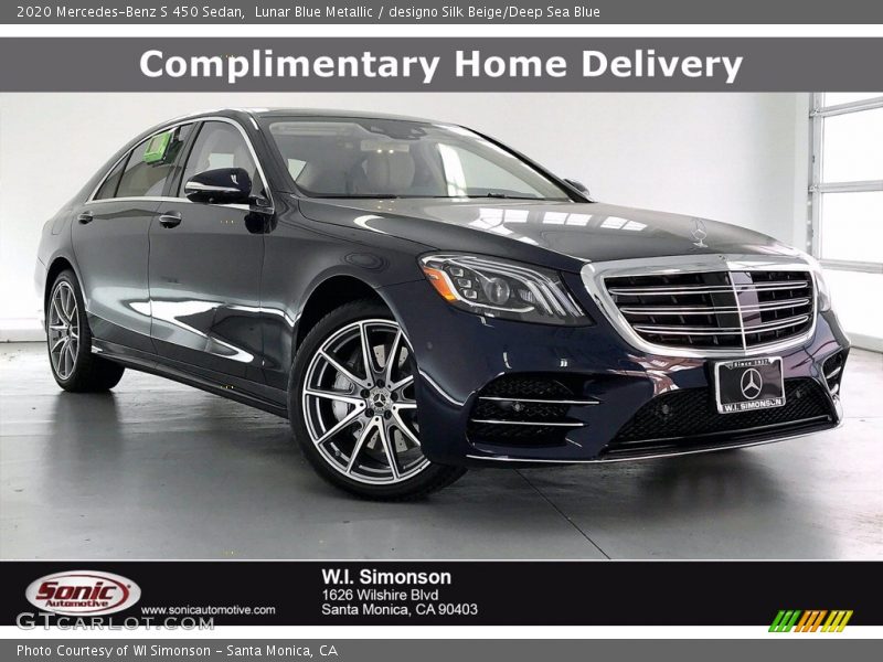 Lunar Blue Metallic / designo Silk Beige/Deep Sea Blue 2020 Mercedes-Benz S 450 Sedan