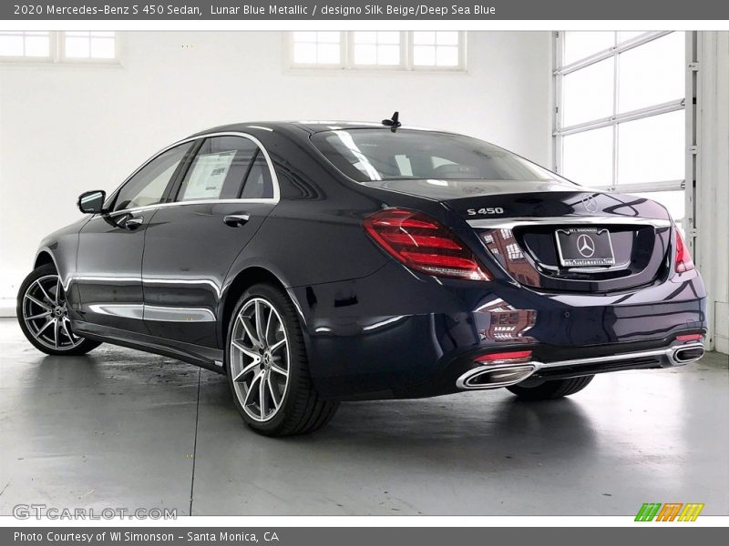 Lunar Blue Metallic / designo Silk Beige/Deep Sea Blue 2020 Mercedes-Benz S 450 Sedan