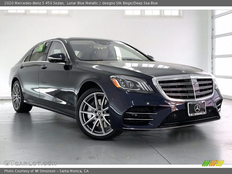 Lunar Blue Metallic / designo Silk Beige/Deep Sea Blue 2020 Mercedes-Benz S 450 Sedan