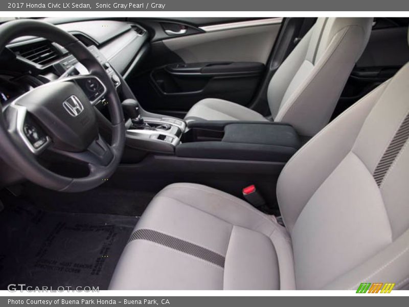 Sonic Gray Pearl / Gray 2017 Honda Civic LX Sedan