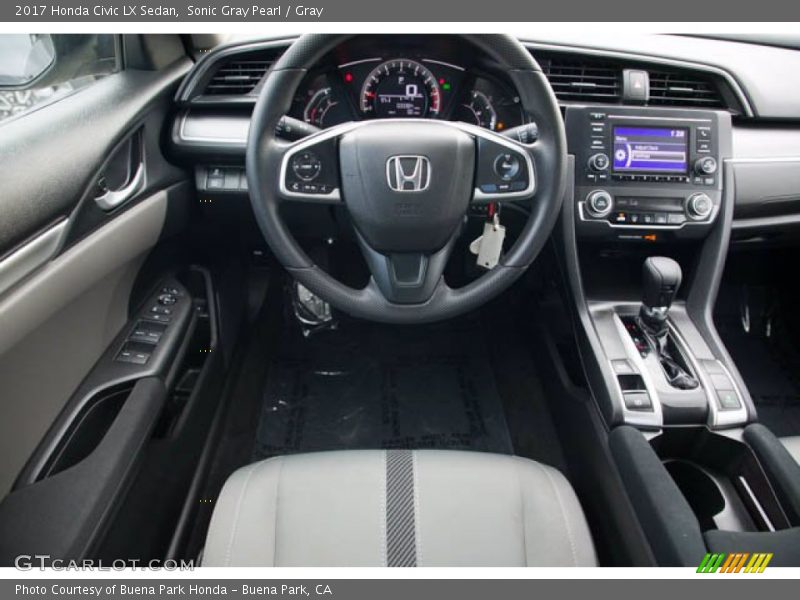 Sonic Gray Pearl / Gray 2017 Honda Civic LX Sedan