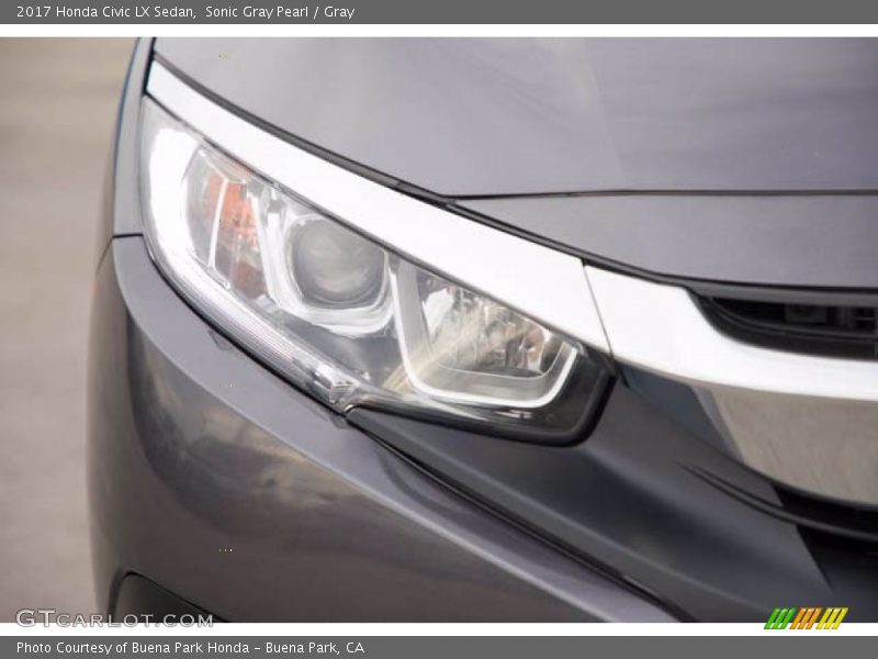 Sonic Gray Pearl / Gray 2017 Honda Civic LX Sedan