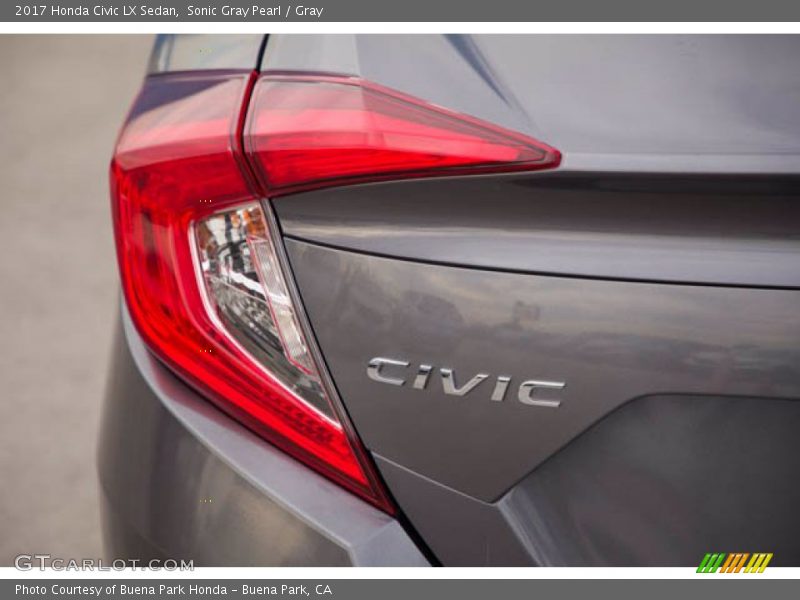 Sonic Gray Pearl / Gray 2017 Honda Civic LX Sedan