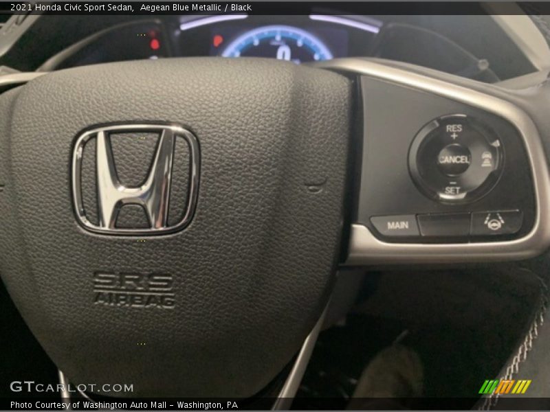 Aegean Blue Metallic / Black 2021 Honda Civic Sport Sedan