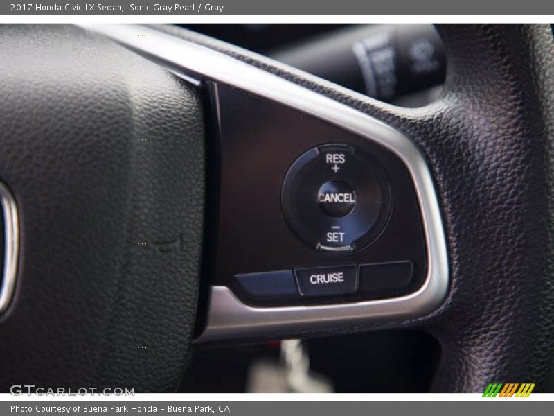 Sonic Gray Pearl / Gray 2017 Honda Civic LX Sedan