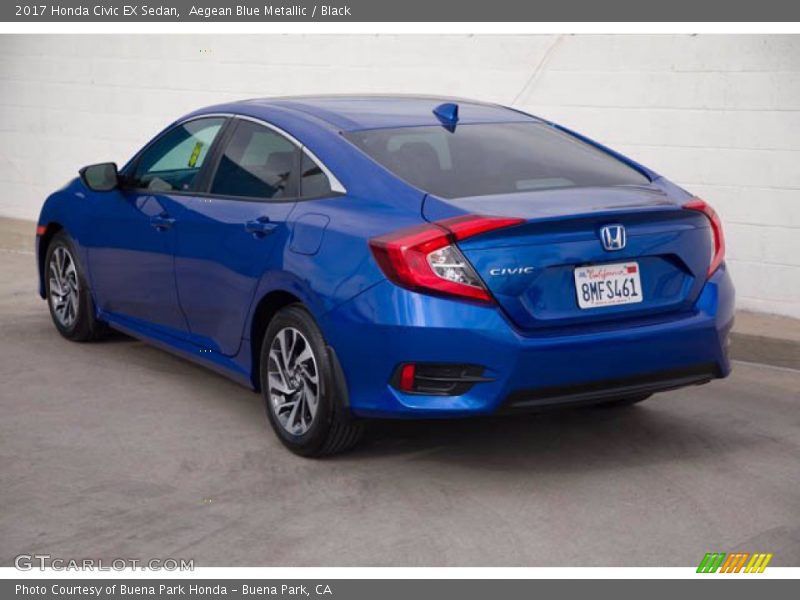 Aegean Blue Metallic / Black 2017 Honda Civic EX Sedan