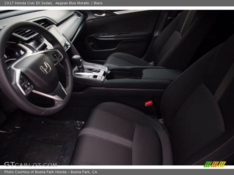 Aegean Blue Metallic / Black 2017 Honda Civic EX Sedan